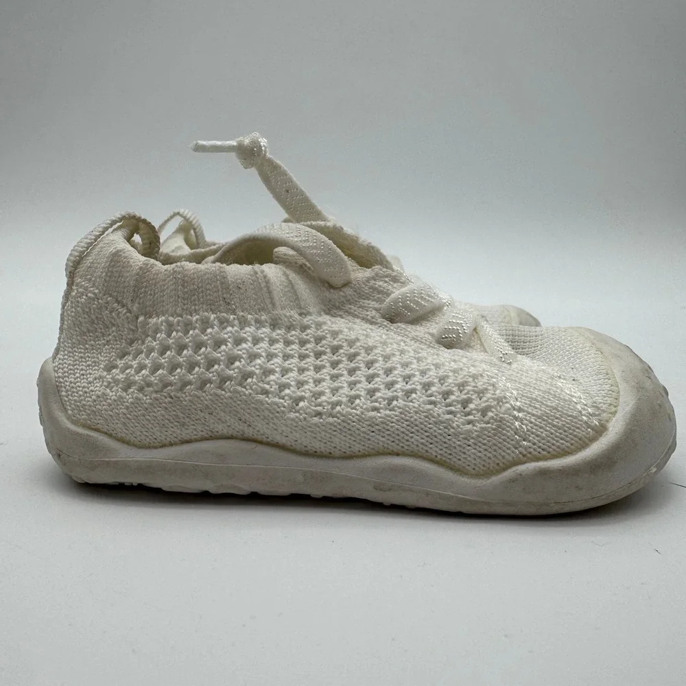 Toddler Knit Sneakers‎ White Slip On Walking Shoes Size 5 Baby Toddler